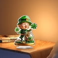 thumbnail image 4 of Irish Festival Decor, Green Four-Leaf Clover Acrylic Statue, Easter Decorations, Flat Tabletop Ornament, Clover Decor for Home, Living Room, Office, Desk & St. Patrick's Day Decoration, E, 4 of 9