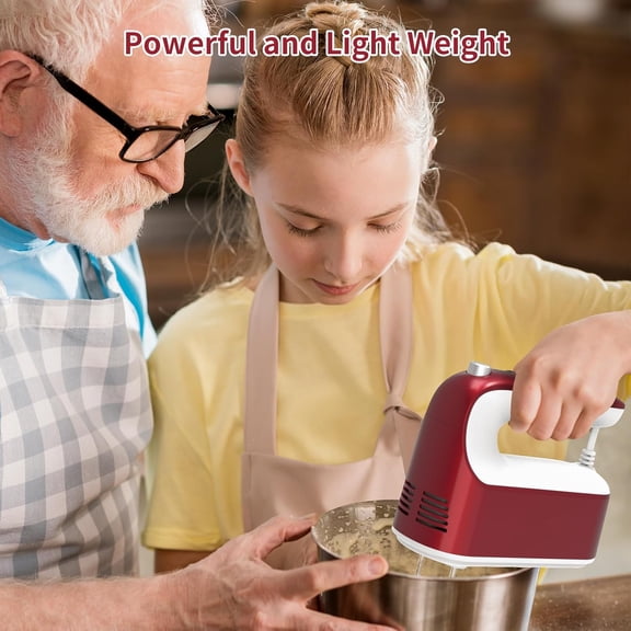 9-Speed Digital Hand Mixer Electric with 400W Motor and Storage