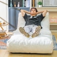 thumbnail image 7 of Stomze Bean Bag Chair with Ottoman, Comfy Bean Bag Sofa with Memory Foam, Lazy BeanBag Sofa with Footstool, Fireside Bean Bag Couch for Living Room, Bedroom, Apartment, 7 of 7