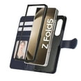 thumbnail image 3 of for Samsung Galaxy Z Fold 7 Classic PU Leather Case, Magnetic Closure Vintage Card Slots Wallet Case Wrist Strap Embossed Kickstand Full Body Protection Phone Cover for Samsung Galaxy Z Fold 7, Blue, 3 of 8