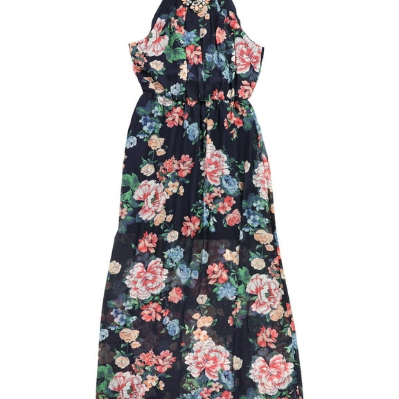 Crystal Doll Womens Floral Maxi Dress, Multicoloured, Large