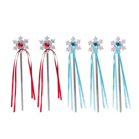 

5pcs Childrens Snow Wand Snow Flake Wand Frozen Birthday Party Decoration (Random Color)