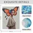 thumbnail image 3 of Diamond Art Kit for Adults, Classy Butterfly Woman Print No.792 Diamond Painting for Adults Beginners, 5D DIY Diamond Art Painting Kits, Colorful Diamond Painting Craft for Home Decor 12x16, 3 of 7