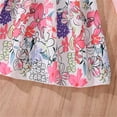 thumbnail image 4 of Odeerbi Niñas Floral Vestido Punto Rib Manga Larga Estampado Floral Cuello Redondo A-Line Vestido, 4 of 9