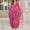 Hot Pink, variant on Women's Plus Size Swimwear Cover Ups Leopard Print Long Sleeve V Neck Beach Dress Lightweight Quick Dry Comfy Bathing Suits