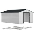 thumbnail image 1 of Outsunny 11' x 13' Garden Storage Shed w/ Steel Foundation Kit, White, 1 of 10