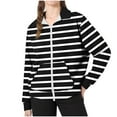thumbnail image 5 of Favoffer Girls Graphic Zip Up Hoodies Sweatshirt with Pockets Kids Hooded Coat Casual Outerwear Rainbow Plaid Stripe Campus Daily Outings Parties 5-15Y, 5 of 6