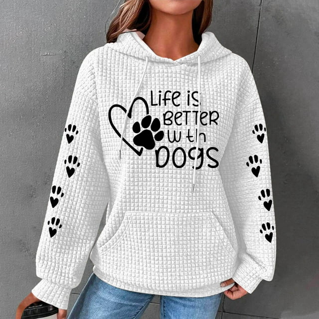 DPTALR Femmes Imprimé Col Rond Manches Longues Desserrer Sweat-Shirt Unique Tops Pull-Over Blouse