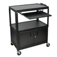 thumbnail image 1 of Luxor Extra Large Réglable Hauteur A / V Chariot W / Étagère Clavier et Armoire, 1 of 2