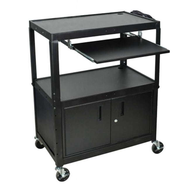 Luxor Extra Large Réglable Hauteur A / V Chariot W / Étagère Clavier et Armoire