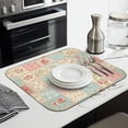 thumbnail image 3 of Pioneer Flower Floral Print Pattern Kitchen Dish Drying Mat 1 Pack, Ultra Absorbent Microfiber Drainer Mat, 16"x18", 3 of 6