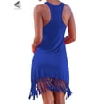 thumbnail image 5 of PULLIMORE Summer Dresses for Women 2022 Casual Sleeveless Tassel Sundress Boho Beach Dress (L, Blue), 5 of 8
