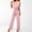 Pink, variant on WXLWZYWL Womens Sparkly Jumpsuits Dressy Clubwear One Piece Short Sleeve Round Neck Wide Leg Pant Summer Casual Solid Jumpsuits Rompers Overalls Party Club Pants With Belt