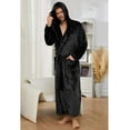thumbnail image 4 of U2SKIIN Mens Robe with Hood,Full Length Plush Robe for Men Fleece Bathrobe（Black, XX-Large-3X-Large）, 4 of 6