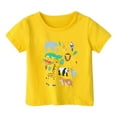 thumbnail image 2 of TOOYOU Boys Summer T-Shirt Fashion Casual Print Round Neck Loose Short Sleeve Tee Top Size 6-7 Years Yellow, 2 of 3