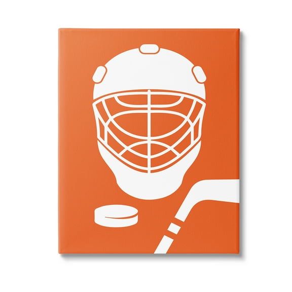 Stupell Industries Minimal Ice Hockey Gear Sports Painting Gallery Wrapped Canvas Art Print Wall Art, 16 x 20