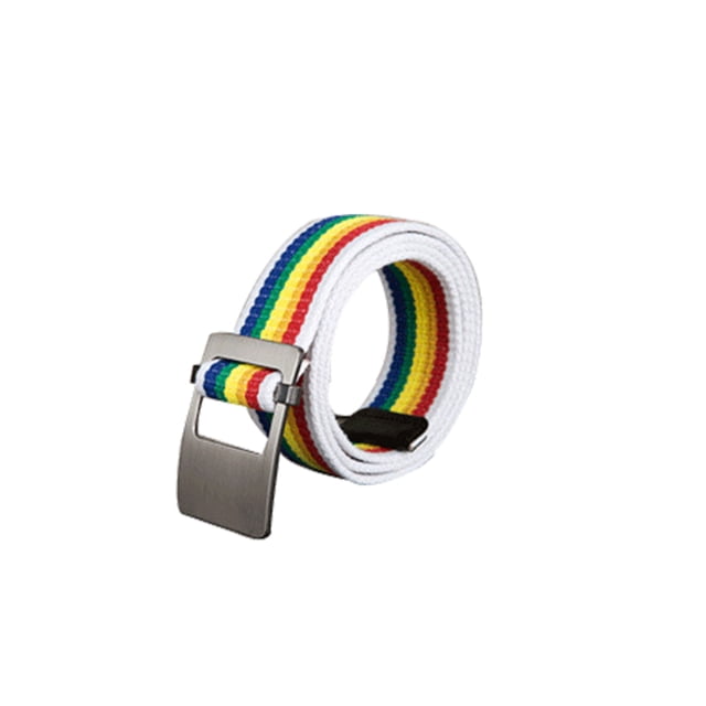 Cinturón unisex uxcell de lona con Hebilla Deslizante de Metal Arcoiris una talla