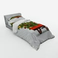 thumbnail image 3 of Ambesonne Christmas Bedding Set 4 Pcs, Xmas Truck and Tree, Queen, White Red Green, 3 of 3