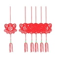 thumbnail image 1 of 6 colgantes de Año Nuevo chino de fieltro rojo, decoración colgante con borlas de personajes de primavera recortados en papel para festivales, fiestas en casa., 1 of 8