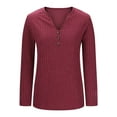 thumbnail image 5 of Besolor Long Sleeve Shirts for Women V Neck Button Lightweight Sweaters Casual Tunic Tops Outfits Fall Clothes, 5 of 8