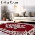 thumbnail image 2 of ODIKA 4'x6' Machine Washable Non-Slip Area Rug, Dynasty Medallion Ornate Floral Vine Heritage Art High Traffic Rug, Red, 665708, 2 of 7