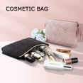 thumbnail image 2 of Pochette Cosmétique, 2 Pcs Petit Sac de Maquillage pour Sac à Main, Sac Cosmétique de Voyage pour les Pinceaux de Maquillage Rouges à Lèvres Accessoires Électroniques, Rose + Noir, 2 of 7