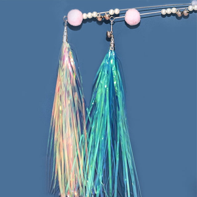 ziyahi Cat Teaser Stick Portable Cats Toy Shinny Exercise Waterproof Pets Interactive Stick Playing Rod Exquisite Waterproof Pets Interactive Sticks for Pink