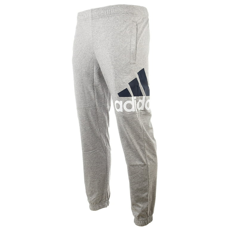 Performance Pants Grey - Essentials - Mens Adidas - Heather/White/Black XL Logo Medium