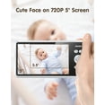 thumbnail image 2 of ANNKE 1080p 5" HD Video Baby Monitor with Camera, 355° Pan & 55° Tilt, 2X Zoom,  Voice & Motion & Temperature Detection, Feeding Reminder, Privacy Protection, 4000mAh Battery, 2 of 9