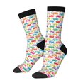 thumbnail image 1 of Fotbe Colorful Bus Calcetas Largas con Estampado para Hombre y Mujer – Calcetas de Compresión Transpirables y Elásticas, Viajar y Uso Diario Talla 5-11, 1 of 6