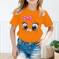 thumbnail image 2 of Curuila Kid Girls Tops Cartoon Print Crew Neck Short Sleeve Tee Summer Casual Loose T Shirt Orange Size 12-14 Years, 2 of 4