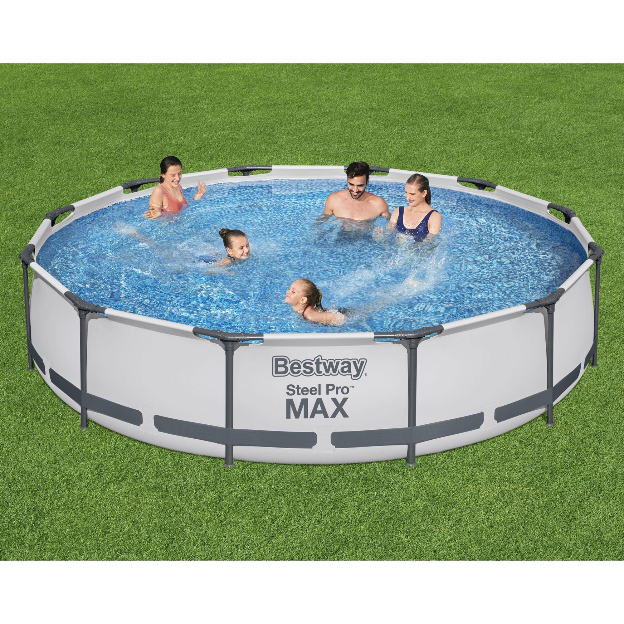 Bestway Steel Pro MAX 12 Foot by 30 Inch Above Ground Swimming Pool Set