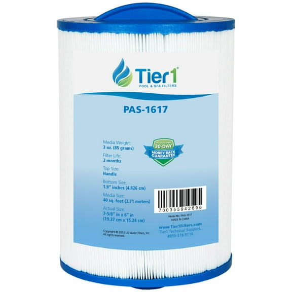 Tier1 Pool & Spa Filter Cartridge | Replacement for Waterways 817-0050, Front Access Skimmer, Pleatco PWW50, FC-0359, 6CH-940 and More | 40 sq ft Pleated Fabric Filter Media