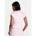 thumbnail image 3 of No Boundaries Cloud Core Sleepwear Scoop Neck Top, Women's XXS-3X, 3 of 5