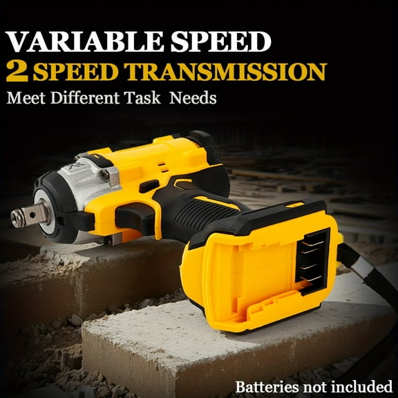 Cordless Impact Wrench for Dewalt 20V MAX Battery, Brushless Motor with LED Light, Compact Ergonomic Metal Build for Automotive & Home Repairs (Tool Only)