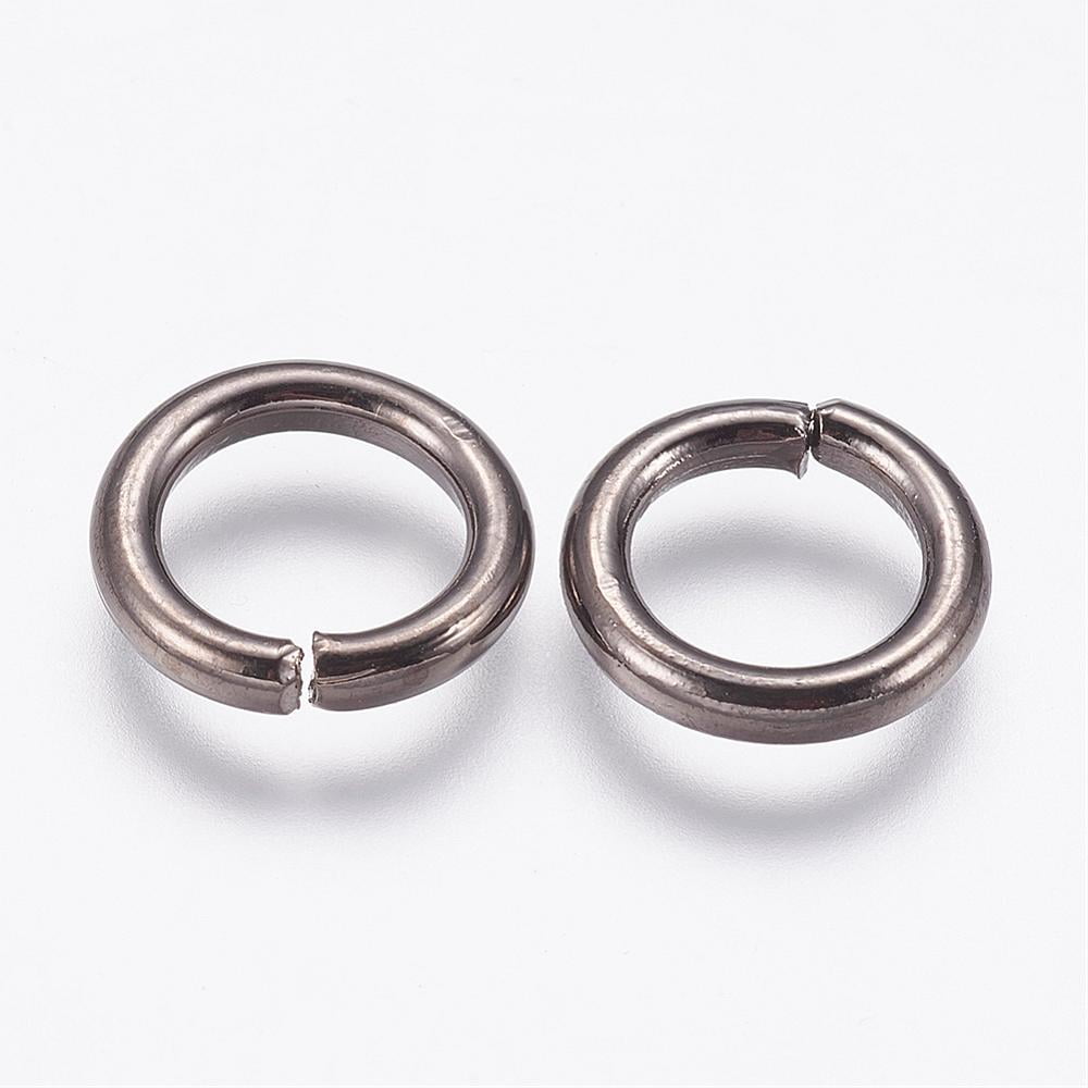 Iron Open Jump Rings Round Gunmetal 12 Gauge 12x2mm Inner Diameter: 8mm
