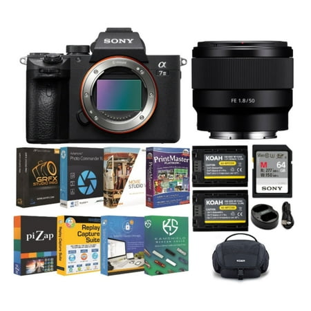 Sony Alpha a7 III Mirrorless Digital Camera with 50mm Lens and Accessory Bundle