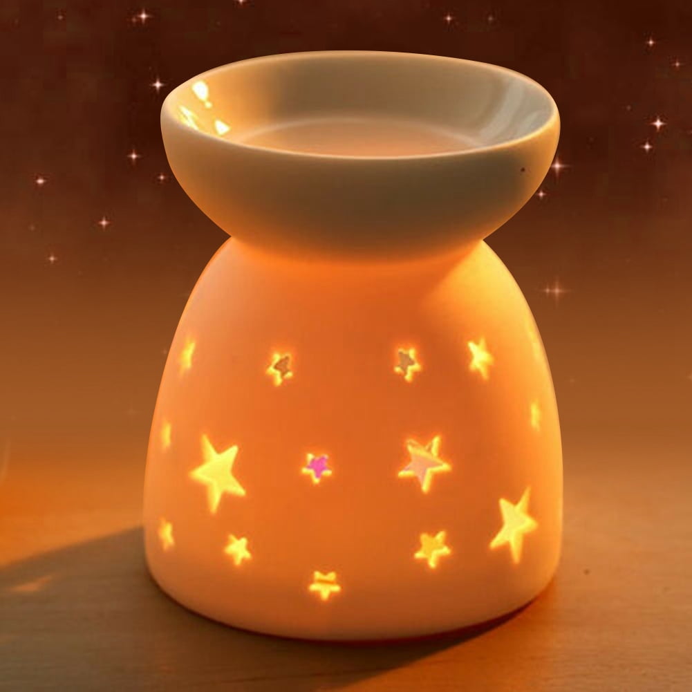 WALFRONT Night Fragrance Lamp Ceramic Essence Oil Burner Candle Incense Aromatherapy Stove