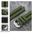 thumbnail image 5 of Silicone Watch Bands,24mm Quick Release Rubber Watch Strap for Men Women,ArmyGreen&Black with Silver Buckle, 5 of 8