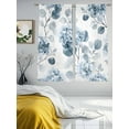 thumbnail image 2 of Sheer Curtains 72 inches Long 2 Panels Set Flowers Pastoral Blue Hydrangeas Leaf Sheer Window Curtain Rod Pocket Voile Drapes for Living Room/Bedroom, Each 52" W x 72" L, 2 of 7