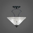 thumbnail image 1 of Toltec Lighting 563-MB-709 Zilo Semi Flush With 2 Bulbs Shown In Matte Black Finish With 12" Italian Ice Glass, 1 of 1
