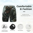 thumbnail image 2 of Kdxio Surreal Panda Warrior Print Men's Swim Trunks with Compression Liner 7 Inch Inseam Quick Dry Swim Shorts, 2 of 5