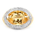 thumbnail image 3 of 14K Yellow Gold Plated 5.06 Carat Genuine Citrine & White Diamond .925 Sterling Silver Ring QJ Model, 3 of 3