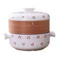 thumbnail image 1 of Olla de cerámica para cocinar, , utensilios de cocina multiusos con tapa, cazuela tradicional, para servir olla caliente, cocinar arroz 25 litros, 1 of 8