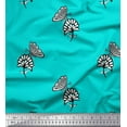 thumbnail image 1 of Soimoi Blue Poly Georgette Fabric Floral & Insect Print Fabric by The Yard 52 Inch Wide, 1 of 1