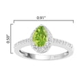 thumbnail image 3 of Sterling Silver with Natural Peridot and White Zircon Halo Teardrop Ring, 3 of 3