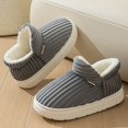 thumbnail image 3 of Zapatillas peludas cálidas de suela gruesa para hombre y mujer, chanclas antideslizantes, informales, para dormitorio, exteriores, a la moda, invierno, 44/45, 3 of 5