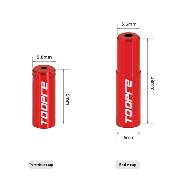 Ciclismo 10 Uds. Tapas de extremo de Cable de freno de bicicleta de carretera MTB puntas de alambre interno (freno rojo de 5mm) Likrtyny Para estrenar