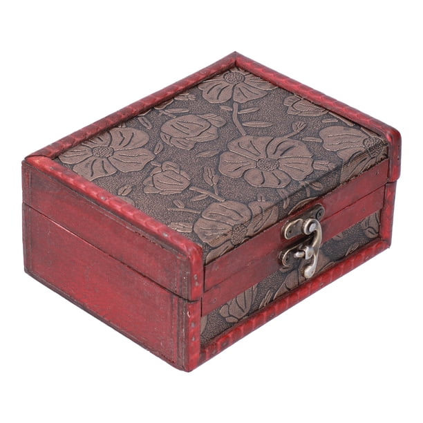 Joyero De Madera, Mano De Obra Sofisticada, Organizador De Joyero De Tratamiento Antiguo Retro, Patrón De Flores Exquisito Para Almacenamiento Para Decoración Para Accesorios