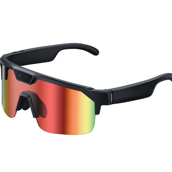 Smart Glasses for Cycling with Camera, WiFi Transfer, Voice Assistant, LED Light, Photo and Video Recording